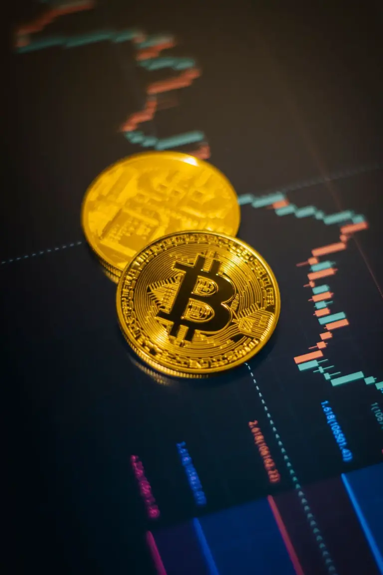 What is Bitcoin explained — glowing Bitcoin symbol connected to a blockchain network diagram on a dark digital background
