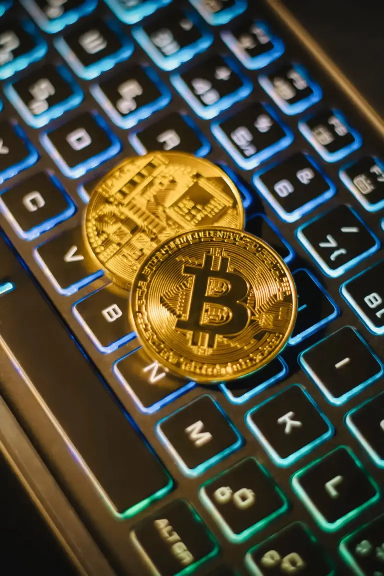 Beginner's guide to what is cryptocurrency — colourful digital coins floating above a glowing blockchain network illustration